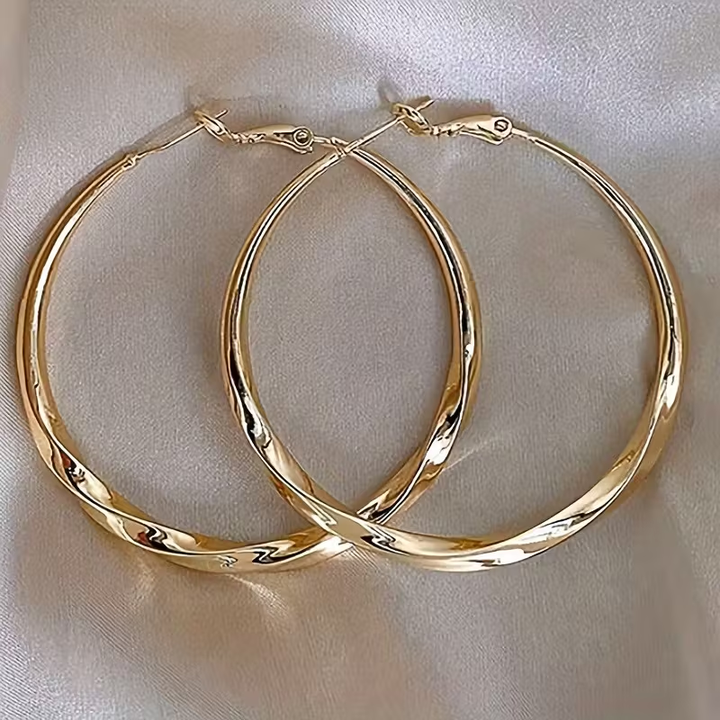 Elegant Big Hoop Gold Earrings