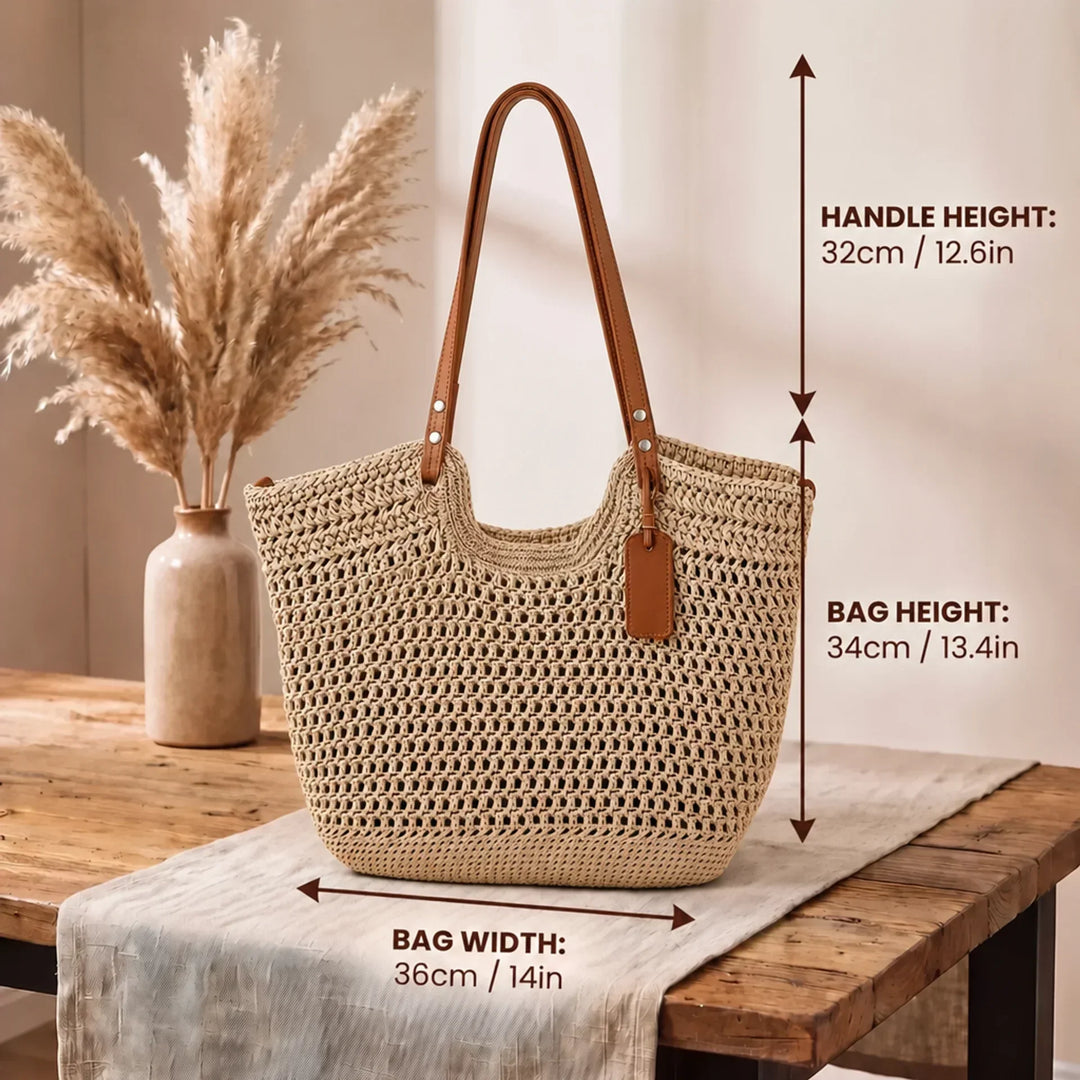 Clare | Women Crochet Weave Tote Bag