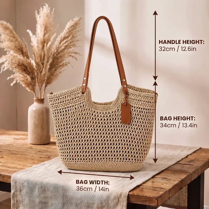 Clare | Women Crochet Weave Tote Bag
