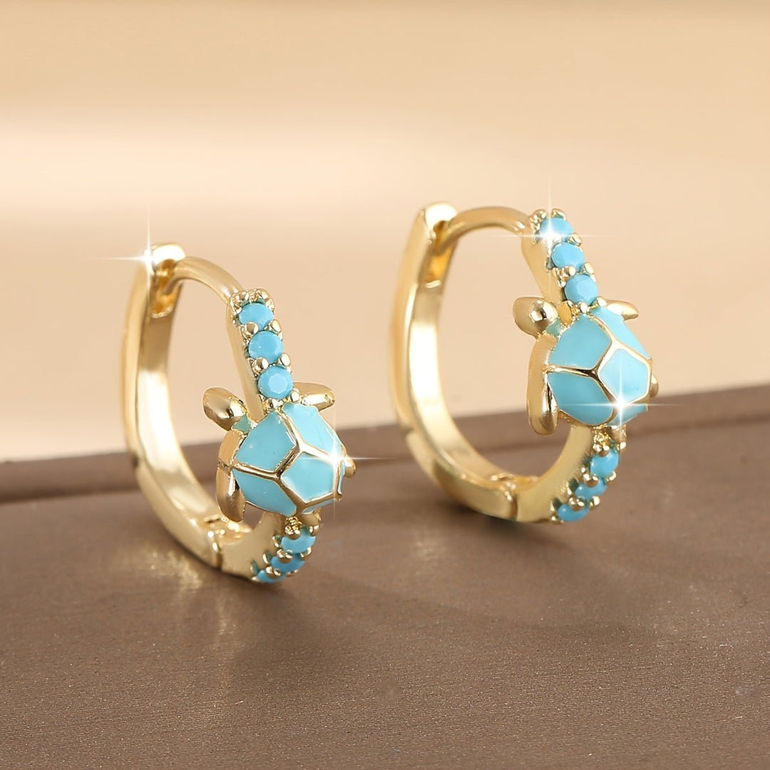 Turquoise Turtle Stud Earrings
