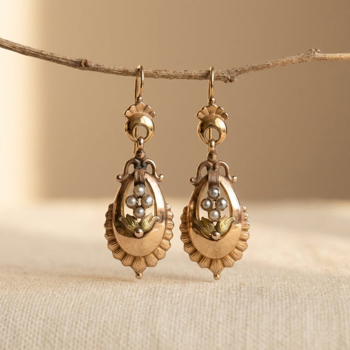 Vintage Bohemian Drop Faux Pearl Earrings