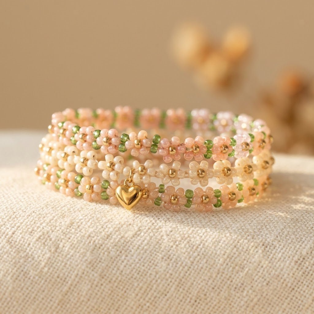 Daisy Heart Golden Bracelet