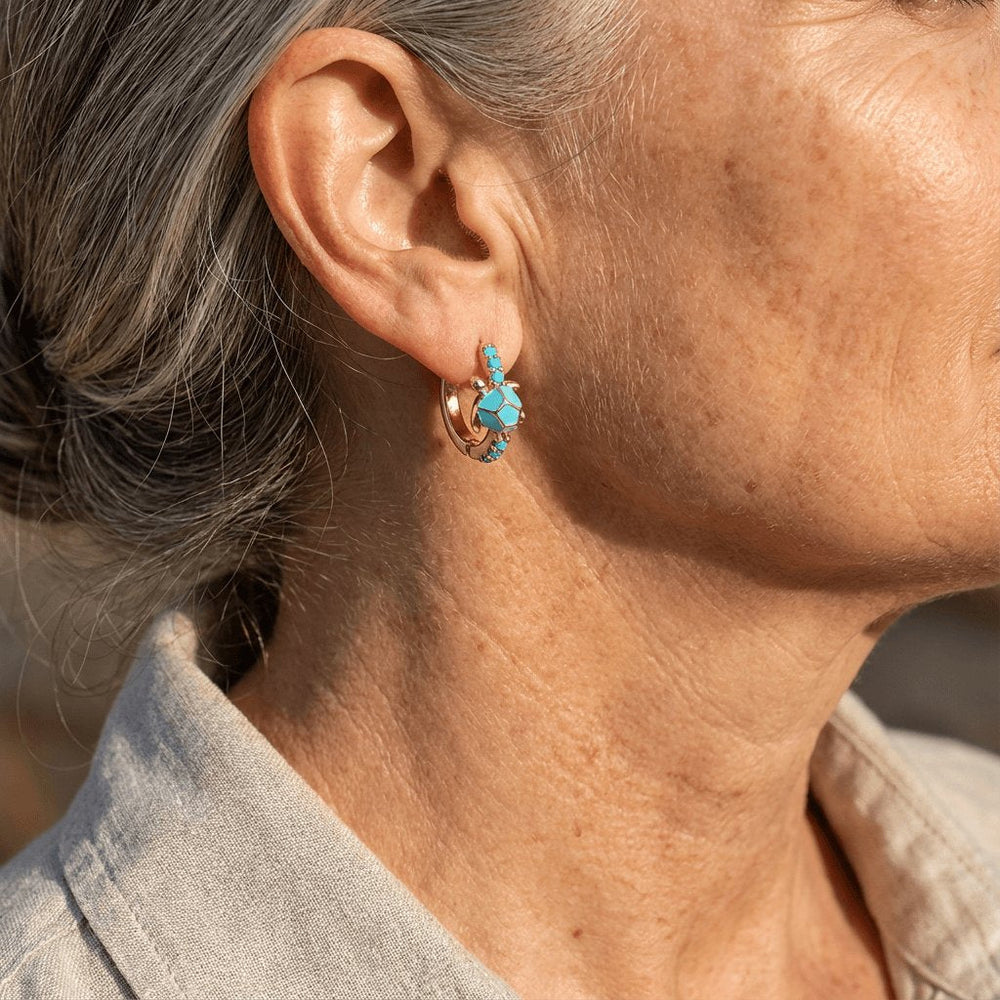 Turquoise Turtle Stud Earrings