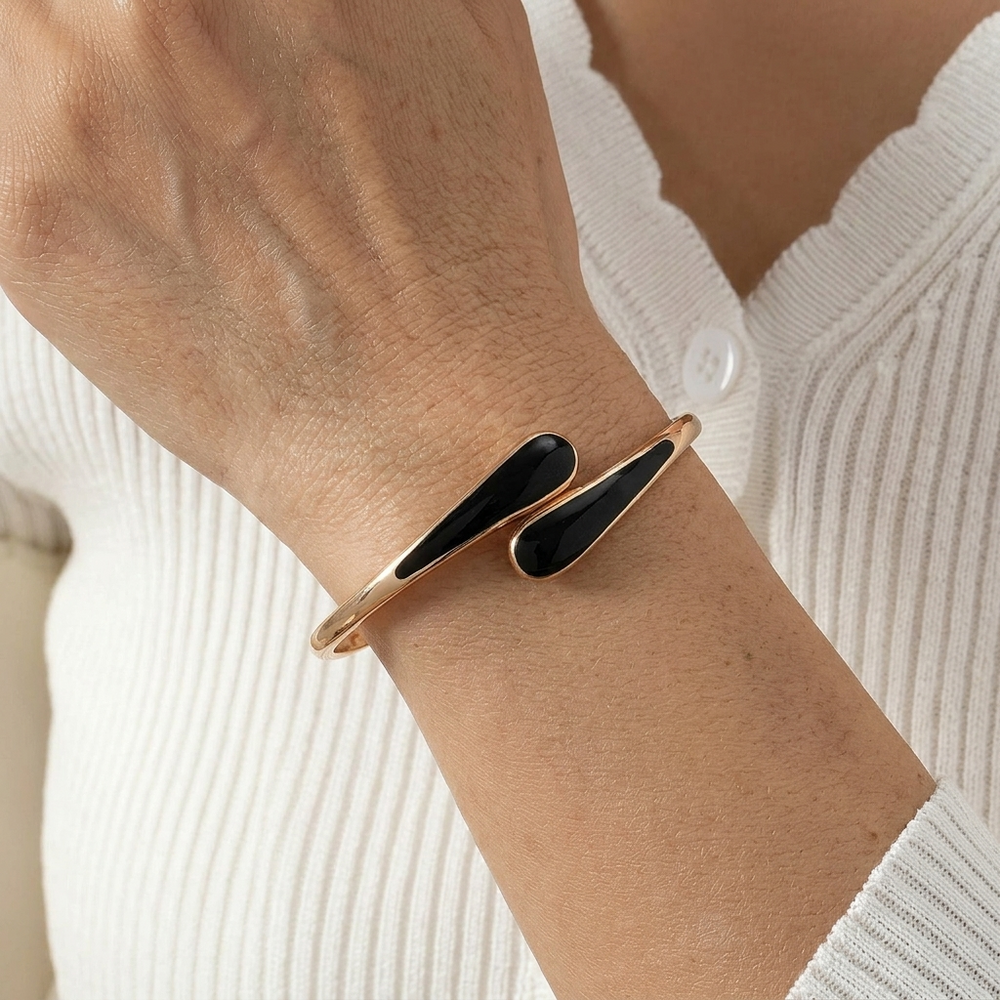 Enamel Water Drop Bangle Bracelet