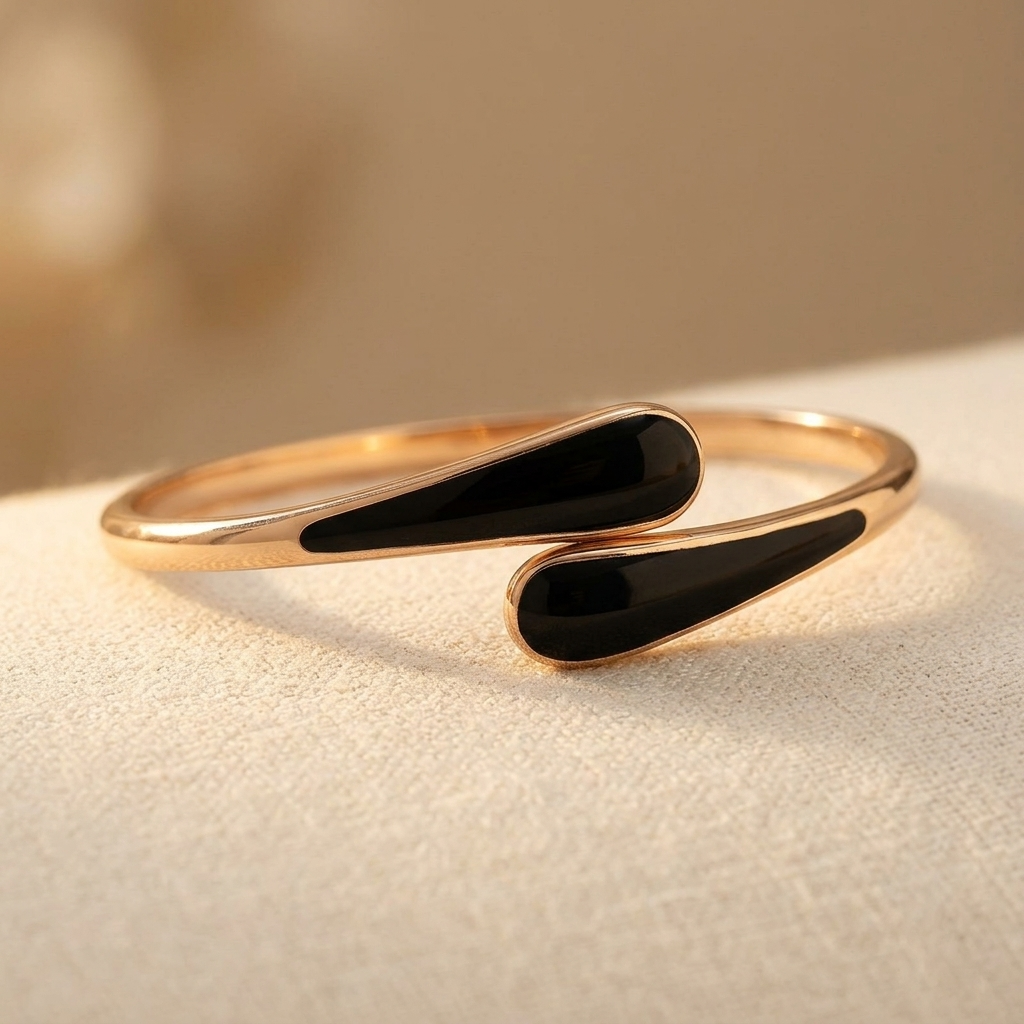 Enamel Water Drop Bangle Bracelet