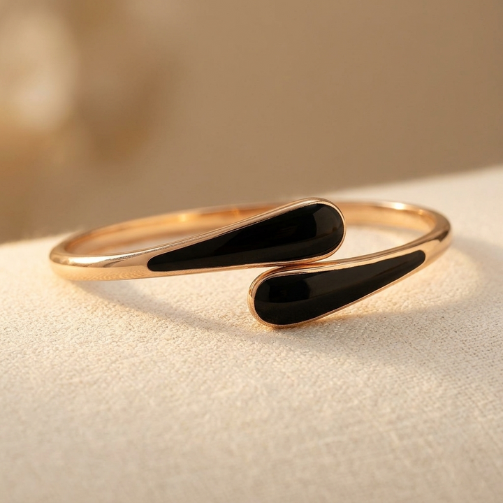 Enamel Water Drop Bangle Bracelet