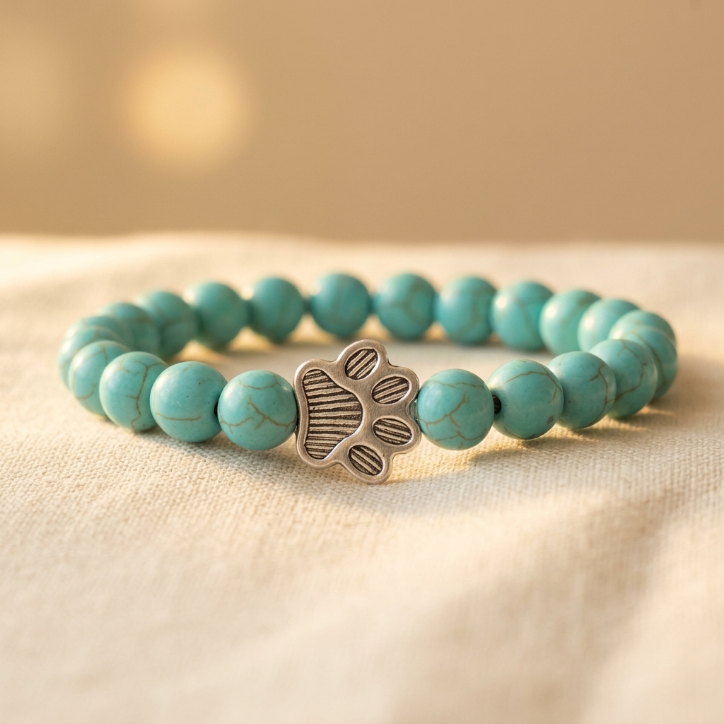Bracelet with beaded paws