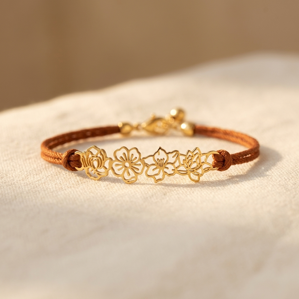 Personalized Birth Flower Bracelet
