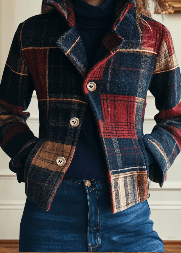 NATALIE | CHAQUETA DE LANA CLÁSICA DE CUADROS