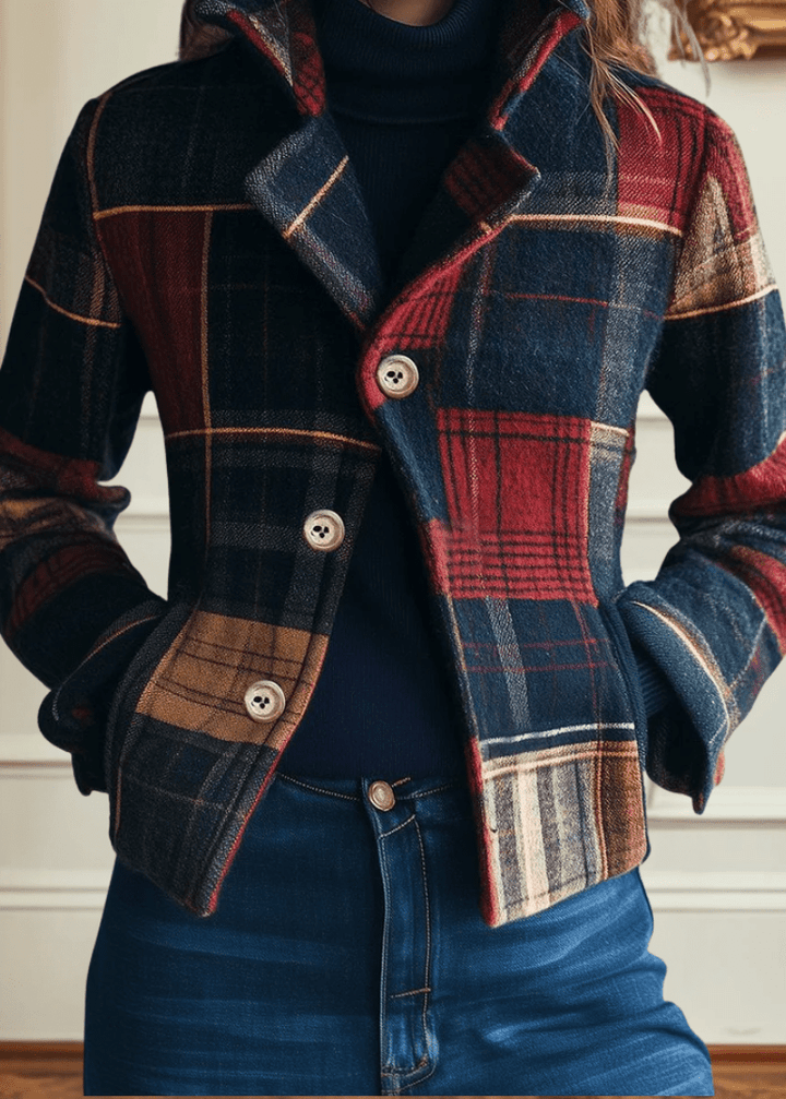 NATALIE | CHAQUETA DE LANA CLÁSICA DE CUADROS