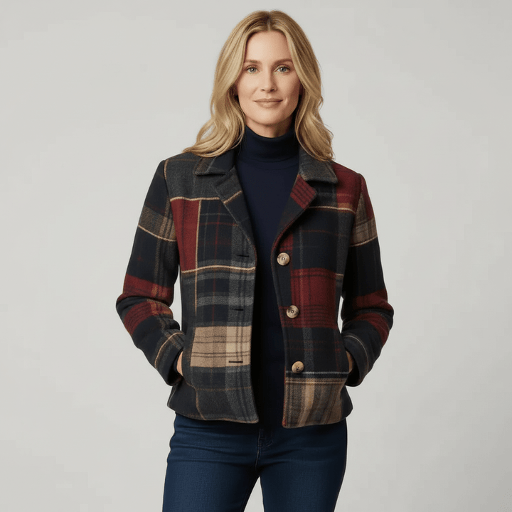 NATALIE | CHAQUETA DE LANA CLÁSICA DE CUADROS
