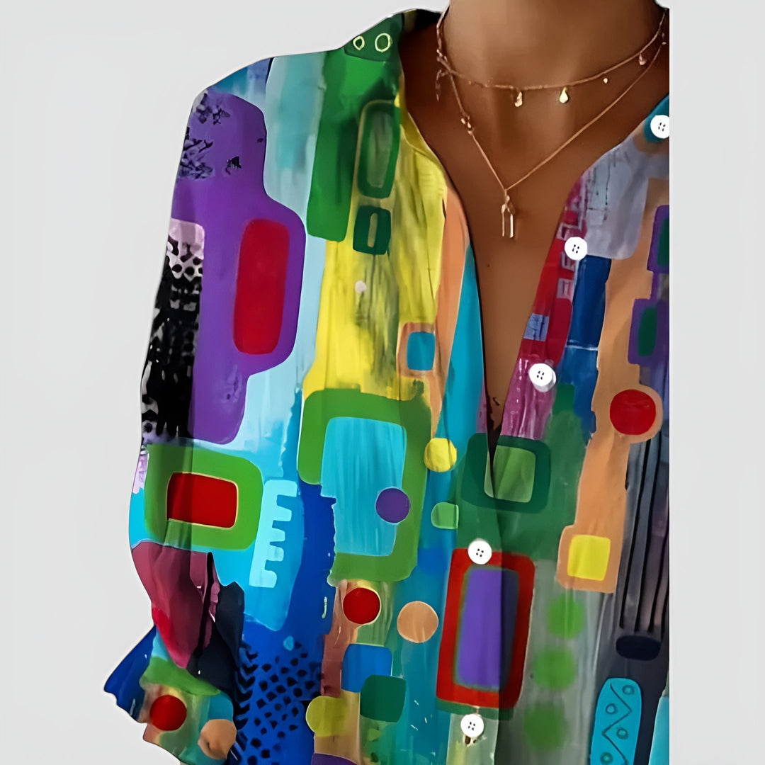 Ava™ blouse with geometric pattern
