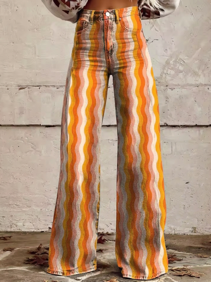 Zara - Colorful Striped Jeans