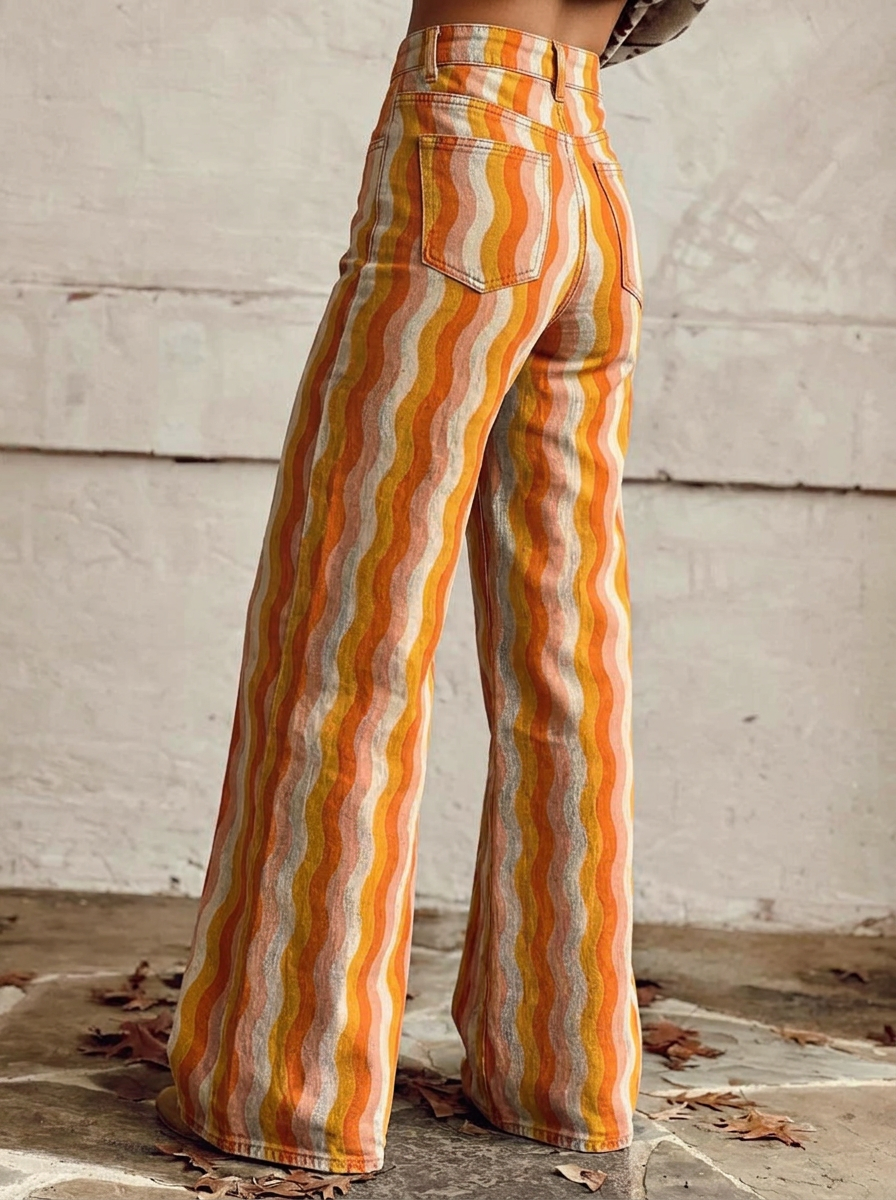 Zara - Colorful Striped Jeans