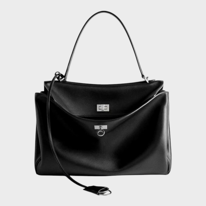 Libby | Structured Leather Handbag with Magnetic Flap Closure