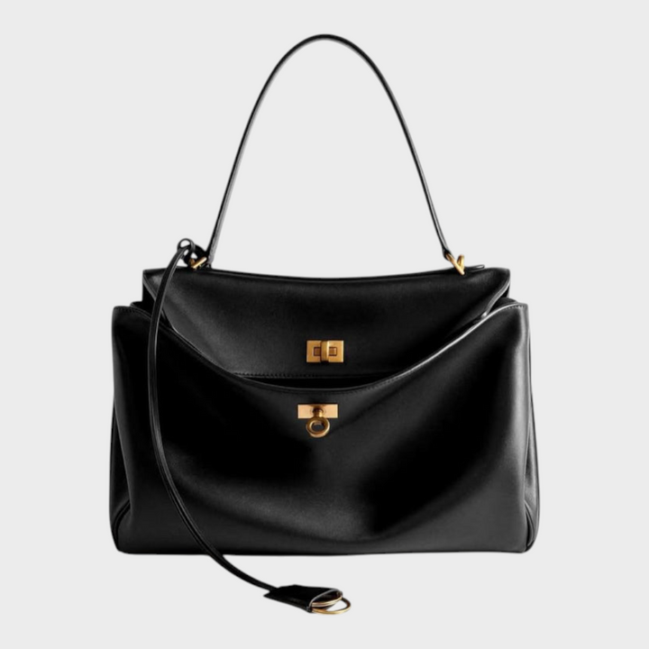 Libby | Structured Leather Handbag with Magnetic Flap Closure