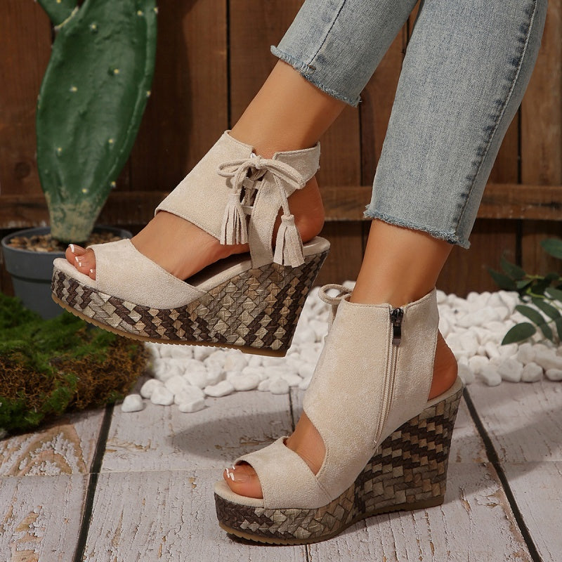 Marnie – Sandalias de cuña elegantes de estilo bohemio