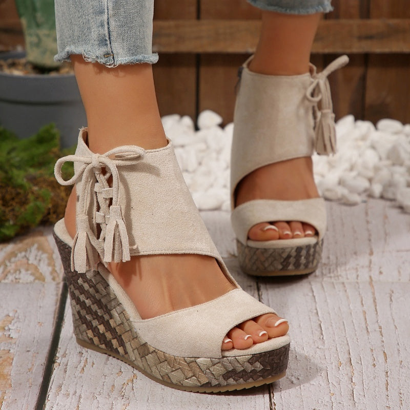Marnie – Sandalias de cuña elegantes de estilo bohemio