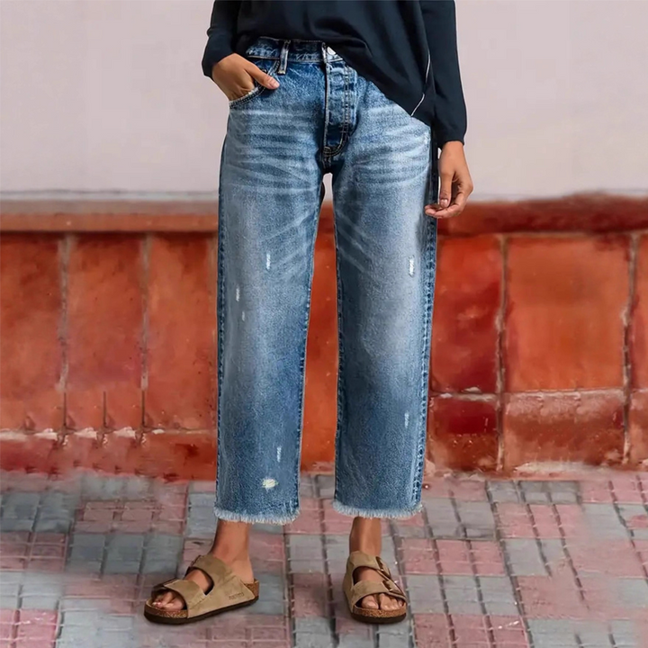 Aberjean™ | Jeans rectos cortos retro