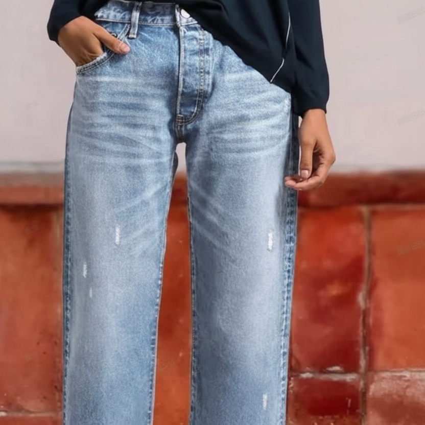 Aberjean™ | Jeans rectos cortos retro