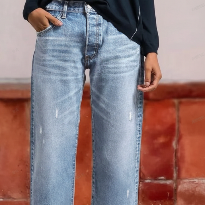 Aberjean™ | Jeans rectos cortos retro