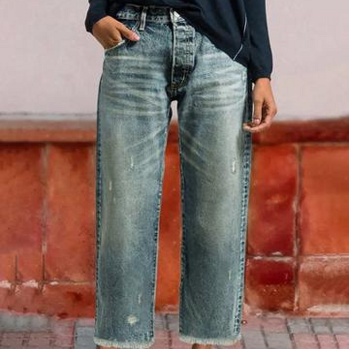 Aberjean™ | Jeans rectos cortos retro