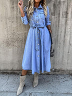 Luna | Vestido vaquero de manga larga