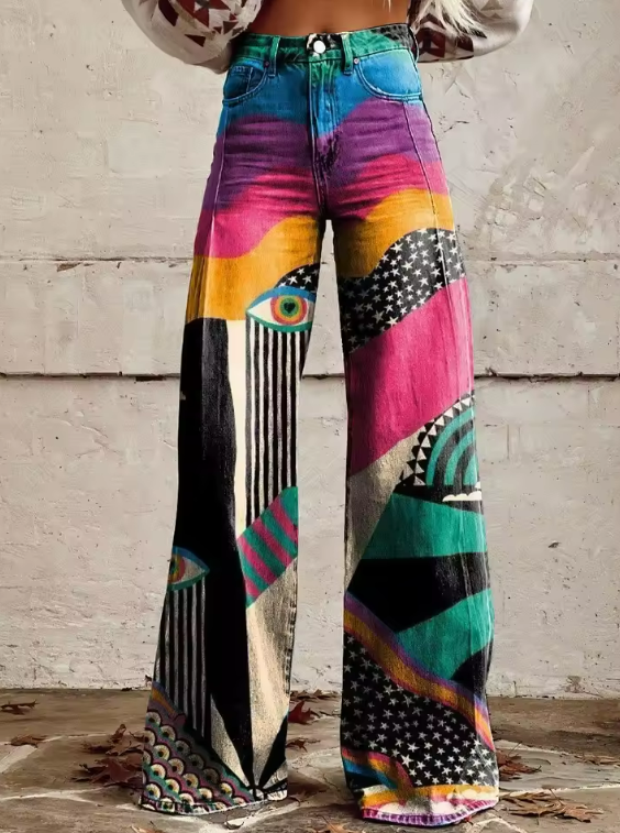 Talia - Calça Flare Boho Chic