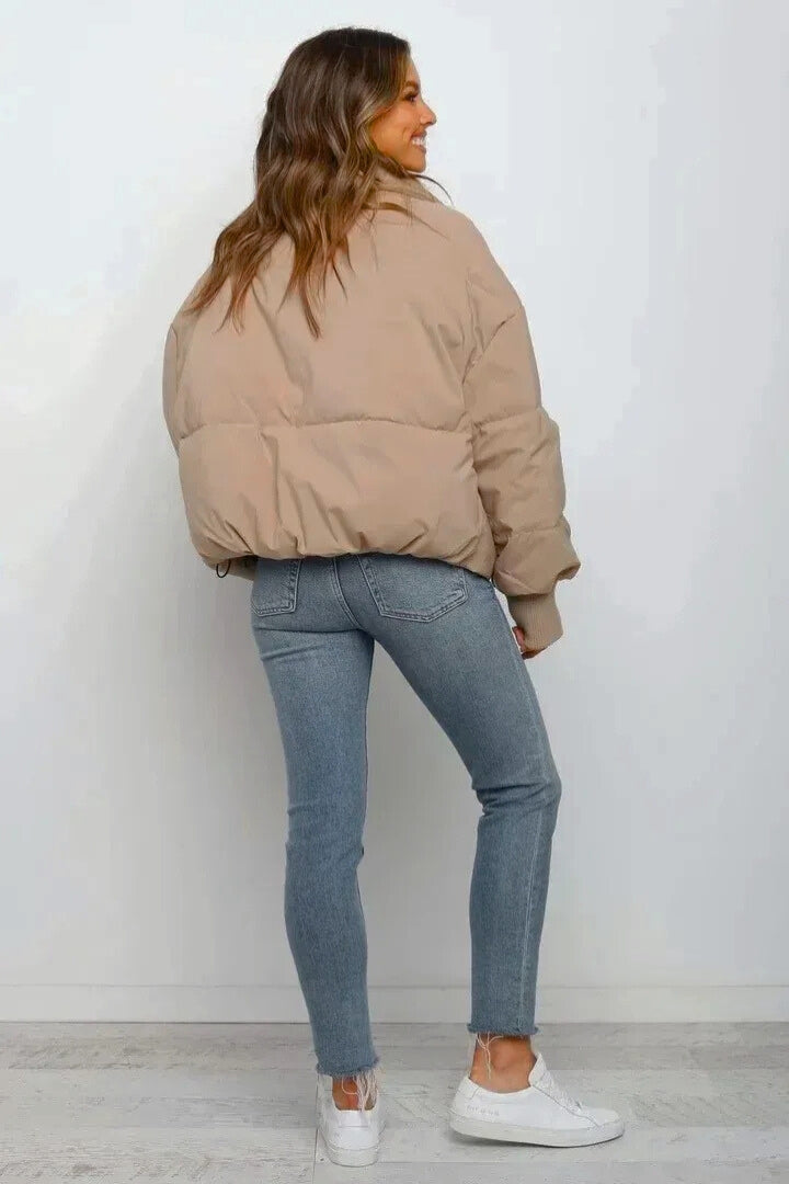 Marnie | Women Cropped Quilted Zip Puffer Jacket