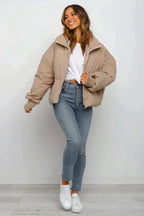 Marnie | Women Cropped Quilted Zip Puffer Jacket