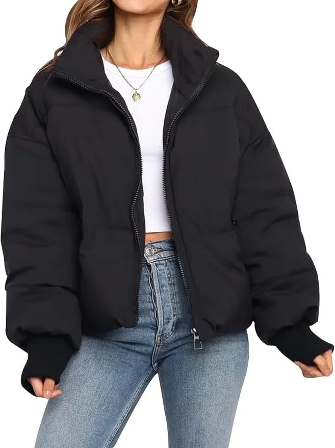 Marnie | Women Cropped Quilted Zip Puffer Jacket