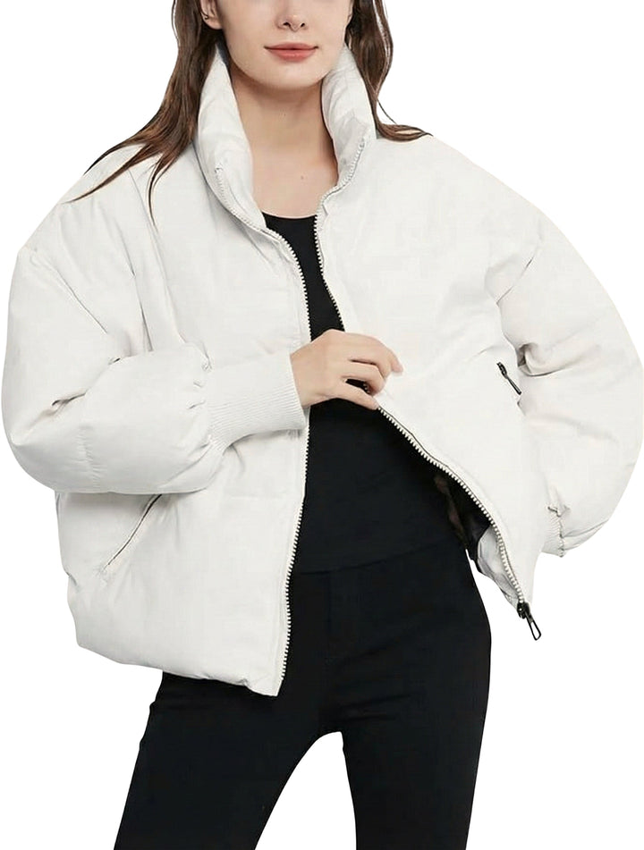 Marnie | Women Cropped Quilted Zip Puffer Jacket