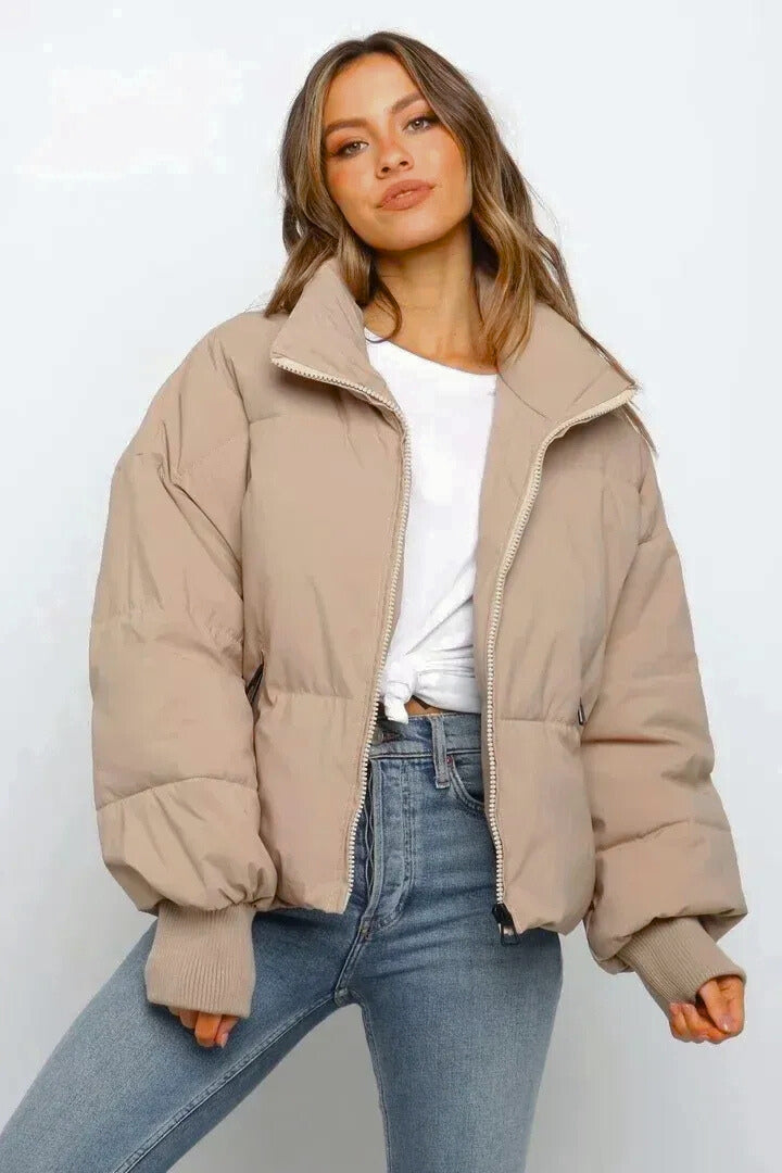 Marnie | Women Cropped Quilted Zip Puffer Jacket